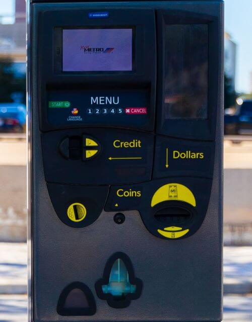 Ticket vending machine found on METRORail platforms